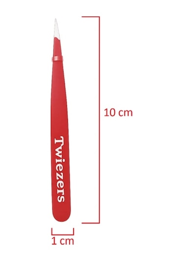 Twiezers Twzset3221 Deri Çantalı 3'lü Paslanmaz Çelik Cımbız Seti - Kırmızı/kırmızı