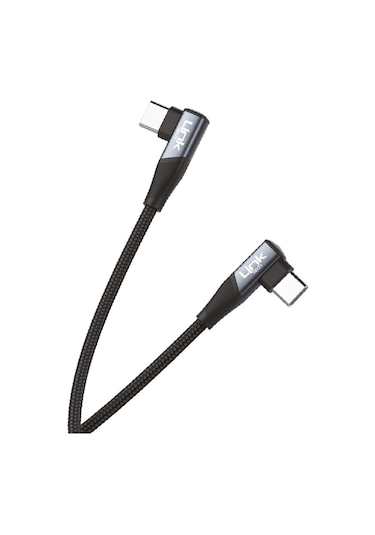 Linktech K595 Safe 60W Type-C To Type-C Data Ve Şarj Kablosu Gri