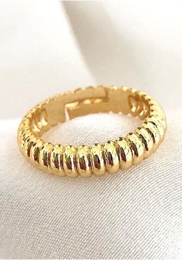 Kadın Altın Renk Vintage Burgu  Yüzük Çok Renkli