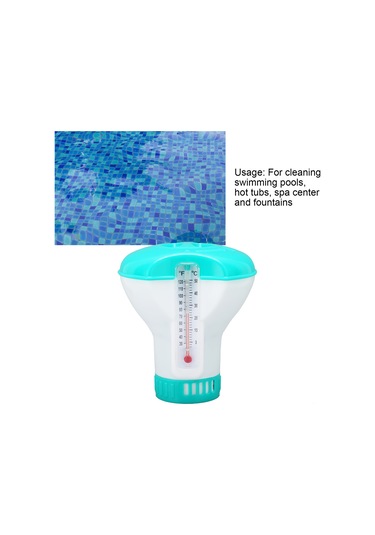 Dofolink Halkaçık Su Temizleyici Ve Termometreli Yüzme Havuzu Klor Tablet Dağıtıcı - Yeniden Kullanılabilir Pp Malzeme İle Göl Mavisi Diğer