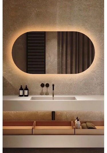 Fawdecor Led Işıklı Oval/kapsül Duvar Aynası 30 X 60 Gün Işığı