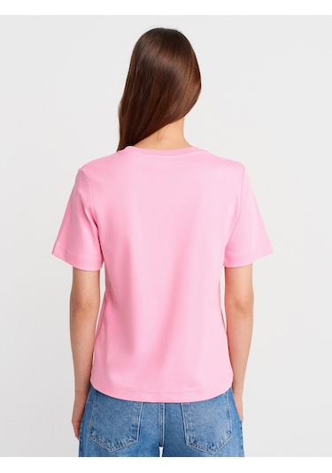 Dilvin 31763 Bisiklet Yaka T-shirt-pembe Pembe