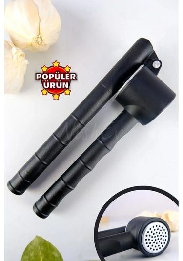Nishev Koncis Sarımsak Ezici / Paslanmaz Çelik Sarımsak Sıkacağı Siyah