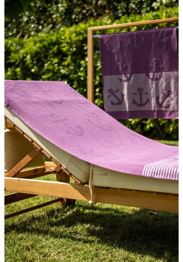 Menderes Home Cotton Collection Bukle Plaj Havlusu Çapa Mor