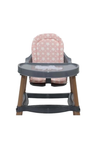 Premium Rahat Taşınabilir %100 Pamuk Pembe Lüx Mama Sandalyesi Minderi