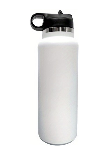 Paslanmaz Çelik Yalıtım Bardağı Vakum Bardak, Açık Kamp Seyahati İçin 40oz Büyük Kapasiteli Spor Termos Beyaz