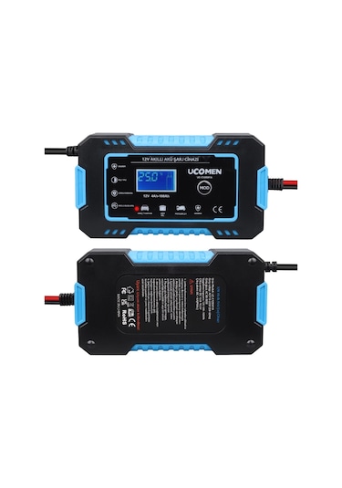 Ucomen Akü Şarj Cihazı 12v 6a - Led Göstergeli 12v Max 6a Akü Şarj Aleti