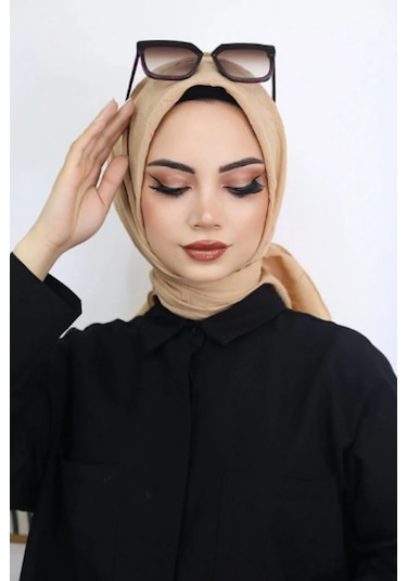 Melodi Scarf Kadın Tesettür Pratik Bambu Kraş Eşarp Bal Rengi Bal Rengi