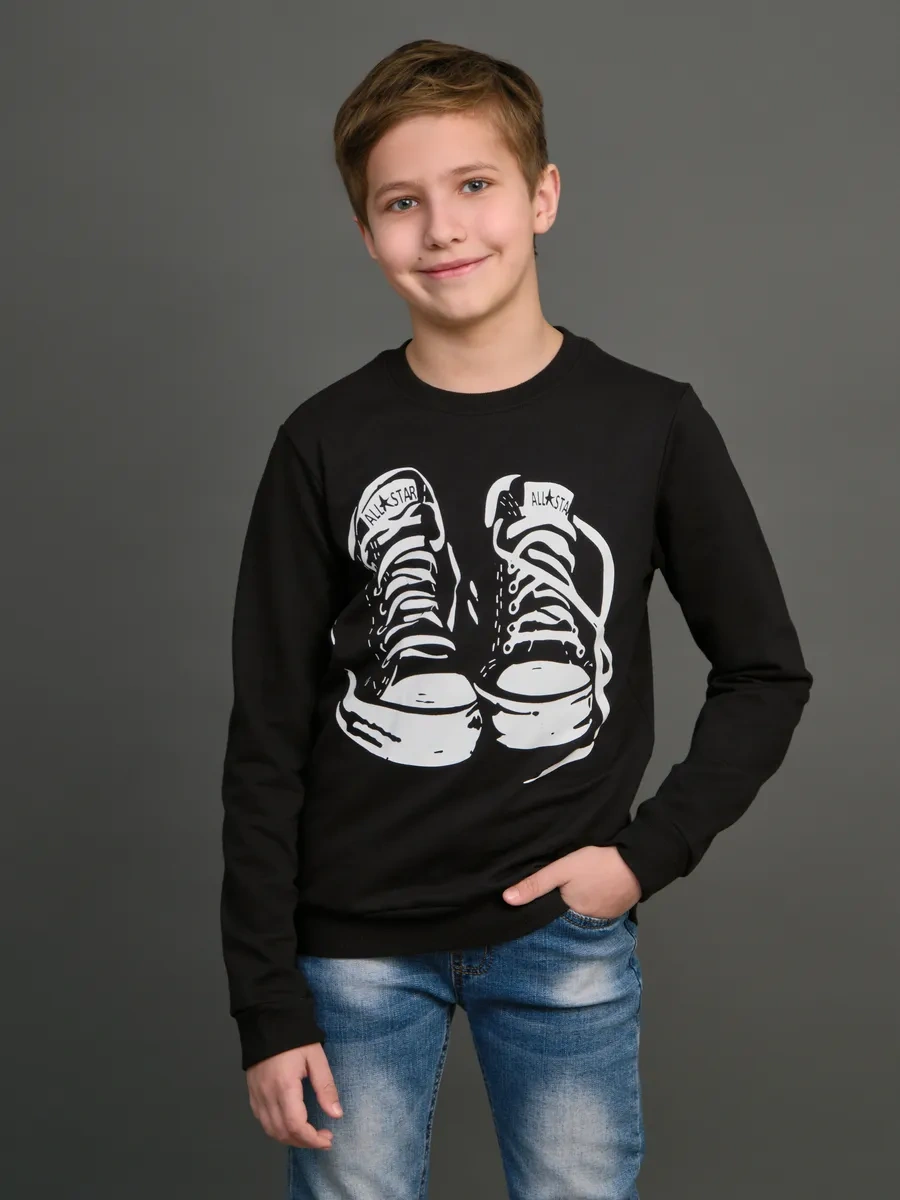 T-sod Seküiriş Kazanmış Sweatshirt 365248029 Siyah