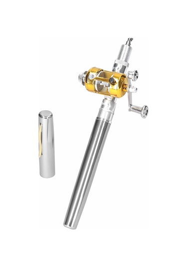 Qingmipy Portatif Kalem Tipi Metal Olta Seti - 1m Açık Uzunluk, 25m Misina, 66g Sarıç, Çok Renk Seçeneği