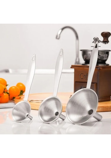 Springsun Ev Mutfak İçin Paslanmaz Çelik Uzun Saplı Huni Ve Şarap Kaşığı Seti - 5 Parça, Yüksek Kalite, Kullanıma Kolay, Çeşitli Amaçlı Diğer