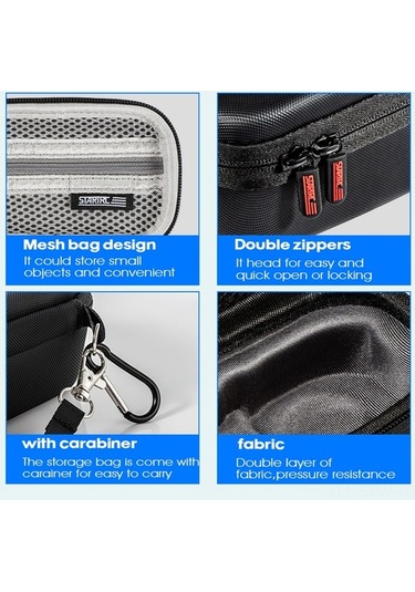 Besthome1 Insta360 X3 Siyah Pu Kamera Çantası, El Kayışı Ve Dağcı Kanca Siyah