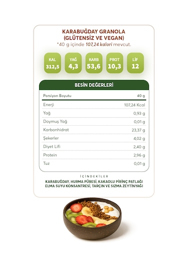 Karabuğday Granola 300 G Glütensiz & Vegan