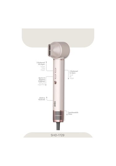 Sinbo SHD-1719 Pro Airwrap Compact Multi-Styler Graphite Gray Saç Şekillendirme Seti