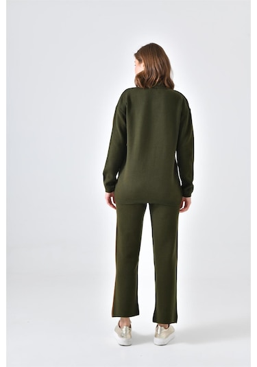 Ftz Women Kadın Çizgili İkili Takım Haki 20563-haki Haki