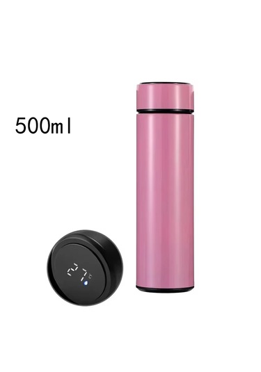 Led Sıcaklık Göstergeli Vakumlu Çelik Termos Bardak 500ml Mug Dijital Termos Pudra