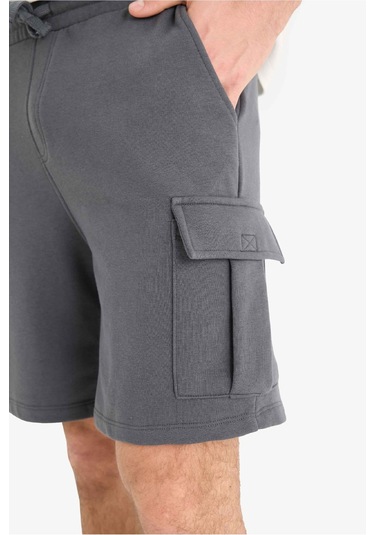 DeFacto Regular Fit Beli Bağcıklı Kargo Cepli Şort D9494AX25SMAR104