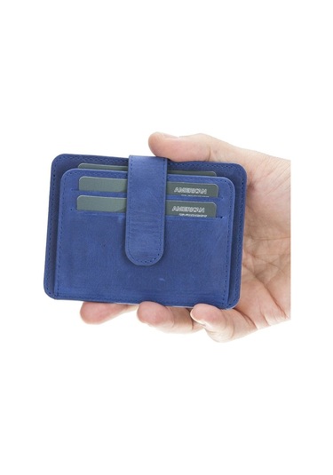 Toyigoo Toyigoo Çok Bölmeli Slim Deri Kartlık Blw019 G21 Saks Mavi