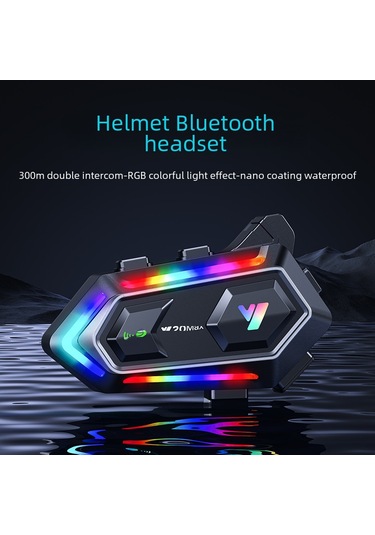 Vkemall Y20max Intercom Bluetooth Kask Kulaklığı 2'si 1 Arada Etiket Tek Paket