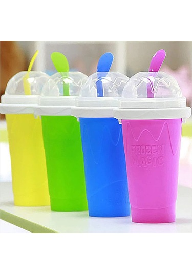 Ranyeek Çift Katlı Hızlı Dondurma Hazırlama Kupa, Yiyecek Grubu Silikon, Dıy Dondurma/smoothie Yapıcı, Tüp Ve Kaşık İçeren速冻 Kupa Gül Kırmızısı