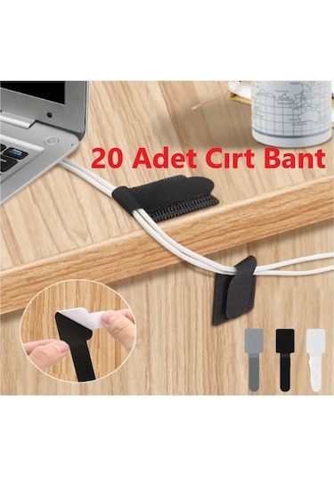 20 Adet Kendinden Yapışkanlı Cırt Cırtlı Bant Standart