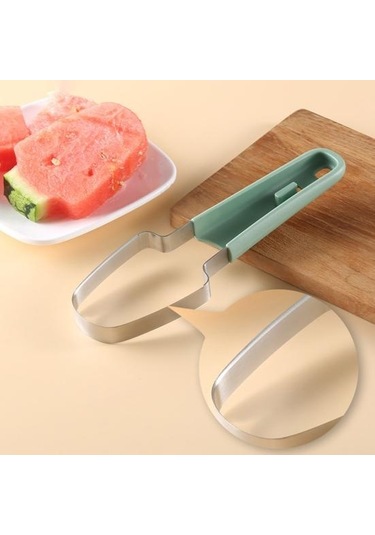Yeşil 3-ın-1 Karpuz Kesici Set Paslanmaz Çelik Meyve Bıçağı Çatal Kavun Balye Kepçe Gıda Sınıfı Korozyona Dayanıklı Kullanımı Kolay Mutfak Aracı
