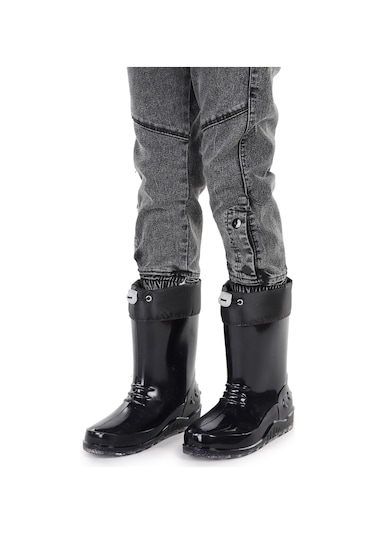 Kiko Kids Savana Su Geçirmez Erkek Çocuk Yağmur Çizmesi Siyah Siyah