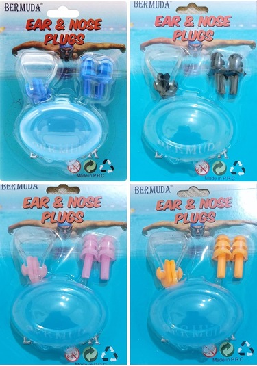 Bermuda Silikon Kulak Tıkacı ve Burunluk Set Siyah