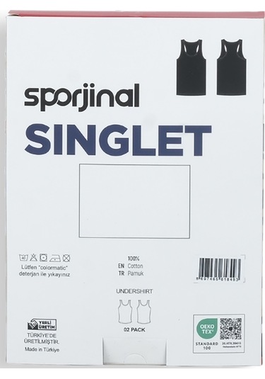 Sporjinal Erkek Siyah 2'li Atlet Bau-p223 Çok Renkli