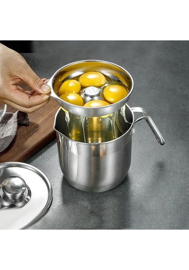 Techbloom 1 Adet Premium 304 Paslanmaz Celik Yumurta Aki Ayirici Without Lid1 Saglikli Pisirme Ve Firin İcin Kolay Yumurta Sarisi Ve Protein Ayirma Ahşap
