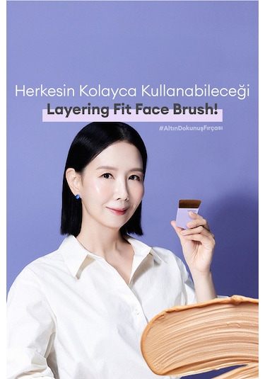 Özel Kesim Çok Fonksiyonlu Fondöten Fırçası Layering Fit Face Brush