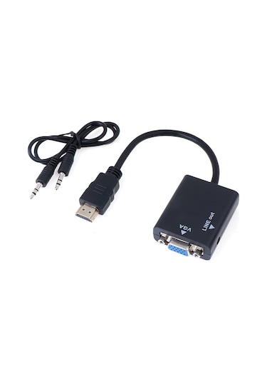 4289 Hdmi To Vga Ses Destekli Monitör Dönüştürücü Kablo Çevirici