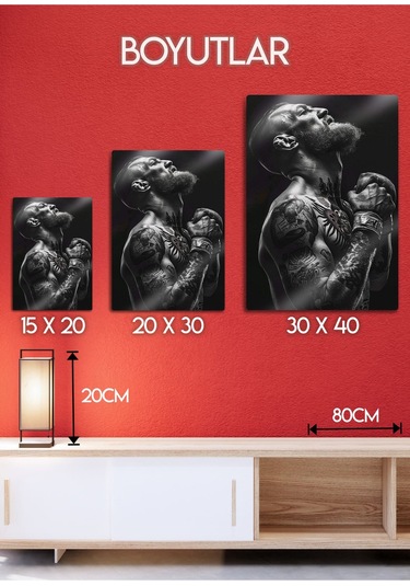 Metal Levha Üzerine, Conor Mcgregor Ufc - Parlak Metal Baskı Tablo