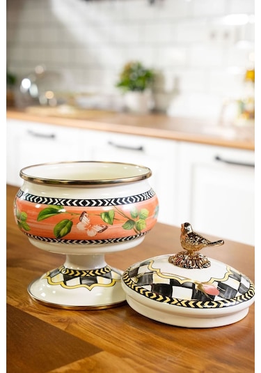 Emaye Ayaklı Şekerlik Paradise