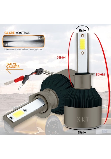 H1 White Beyaz Led Xenon Far Ledi Led Zenon Far Ampulü