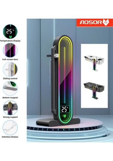 Grafik Kartı Gpu Tutucu Dikey 5 V 3pin Argb Sıcaklık Göstergesi Diğer