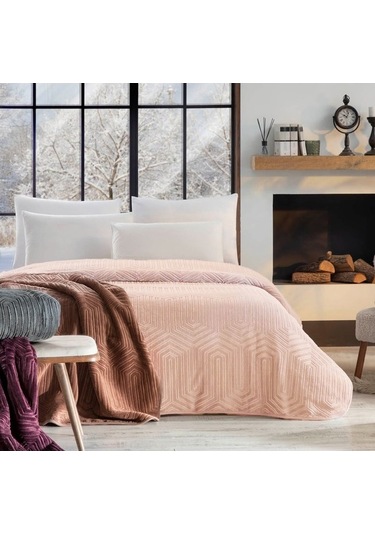 Özdilek Prestige Embos Çift Kişilik Battaniye 220x240 -cameo Rose Gül
