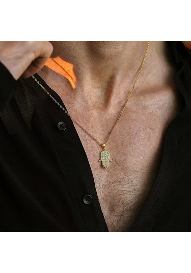 İpek Silver  925 Ayar Gümüş Fatma Ananın Eli Unısex Kolye Gümüş