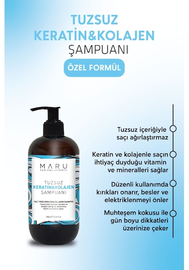 Maru Tuzsuz Kolajen Ve Keratin İçerikli Besleyici Şampuan 250 Ml