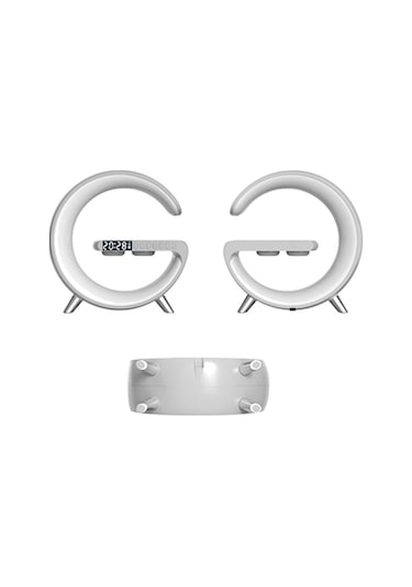 Ally 15W Kablosuz Şarj Standlı Bluetooth hoparlör RGB Gece Lamba Çok Renkli