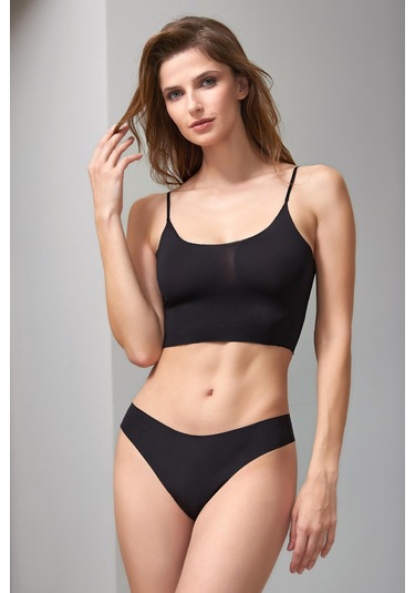 Berrak 5'li Lazer Kesim Kadın Bikini Külot Siyah