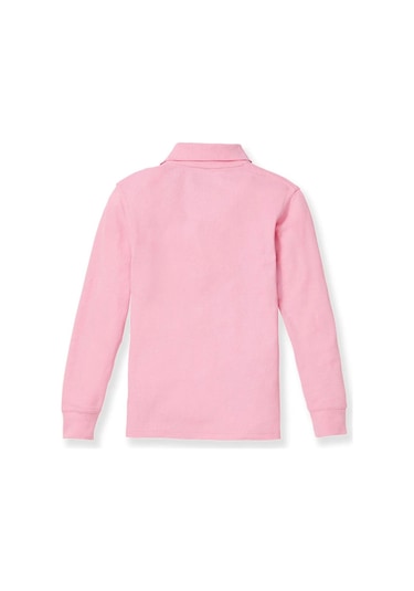 Tezzgelsin Erkek Çocuk Uzun Kol Polo Yaka Okul T-shirt Pembe