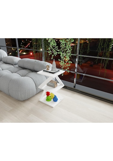 Bubon Yan Sehpa Beyaz-beyaz