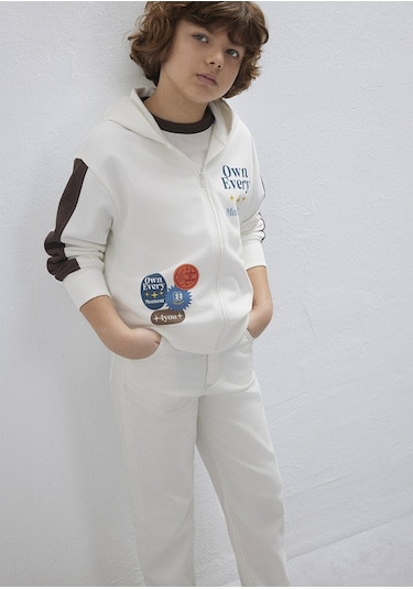 Mavi - Baskılı Kapüşonlu Ekru Sweatshirt 6s10165-70057 Ekru