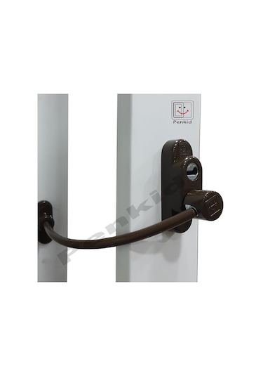 Penkid Çelik Halatlı Kablolu Pencere Emniyet Kilidi Koyu Kahveren