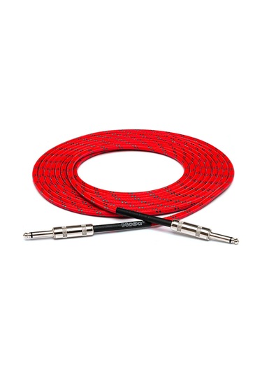 3gt18c3 Kumaş Gitar Kablosu Kırmızı/yeşil 1/4" Ts - 1/4" Ts