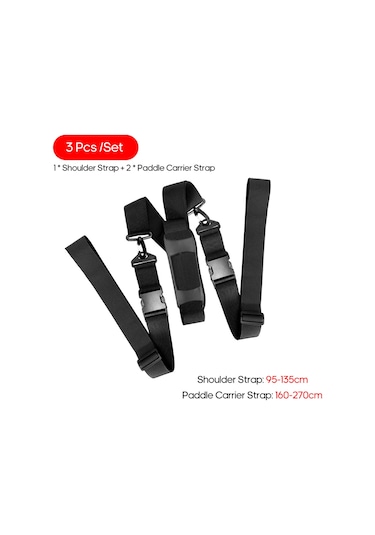 Neevoyu Sürekli Paspas Ve Kayak Taşıma Kemer Seti - Nylon Yapısı, Ayarlanabilir Boyut, Ergonomik Omuz Desteği, Siyah Renk