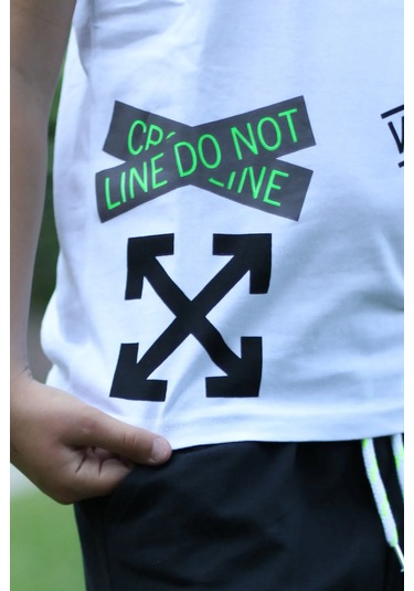 X Baskılı %100 Pamuk Erkek Çocuk T-shirt 9-16 Yaş Beyaz