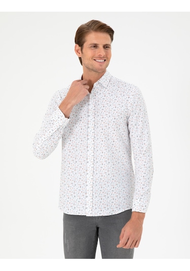 Pierre Cardin Erkek Gömlek Desenli 50298170-vr051 Turuncu