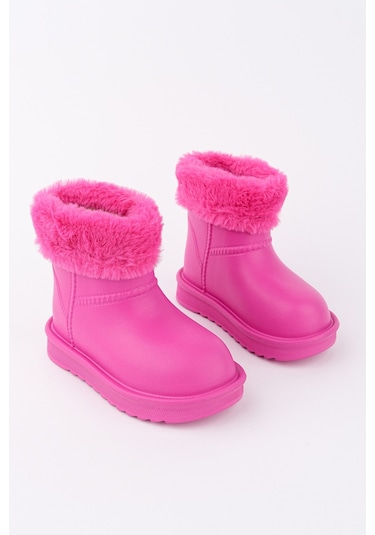 Muggo Frigus Çocuk Kürklü Yağmur Ve Kar Botu Fuşya